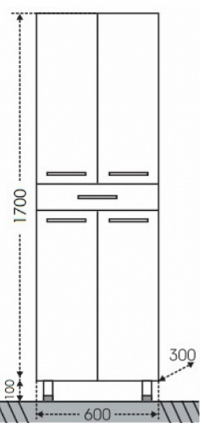 Шкаф-пенал Калипсо 60 напольный/подвесной Санта 517004N