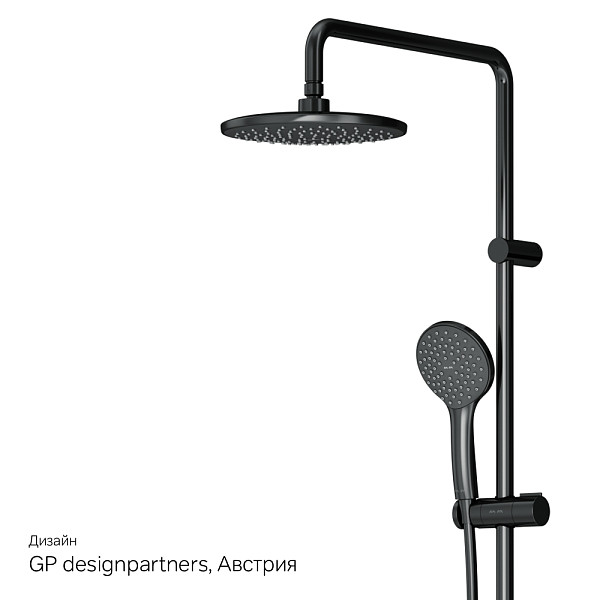 F0790022 Gem,душ.система,набор:верхн.душ d220 мм, ручн.душ 1ф-ция d 110 мм, душ.штанга 1030-1460 мм,