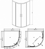 Душевое ограждение Azario OSTIN 90х90х195 хром, 6мм прозрачное стекло