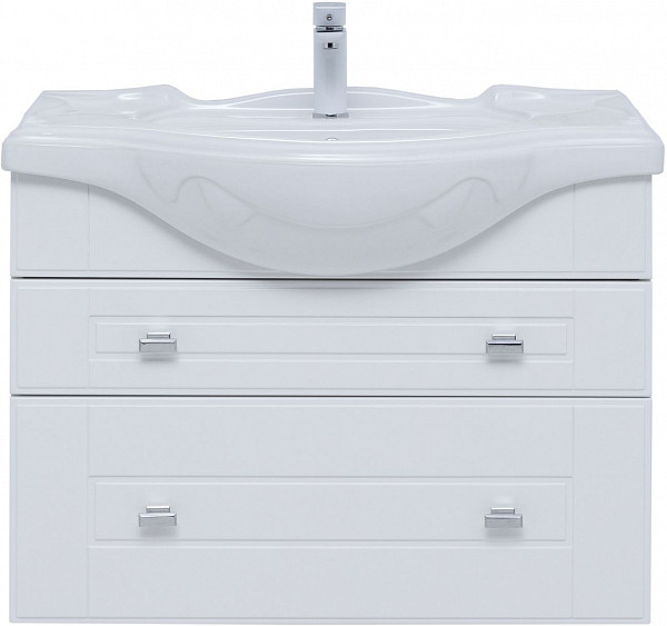 Тумба под раковину Aquanet Рондо 85 белый глянец 00304289