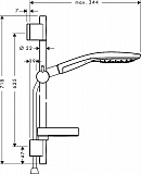 Душевой гарнитур Hansgrohe Raindance Select 150 3iet 27802000 65 см