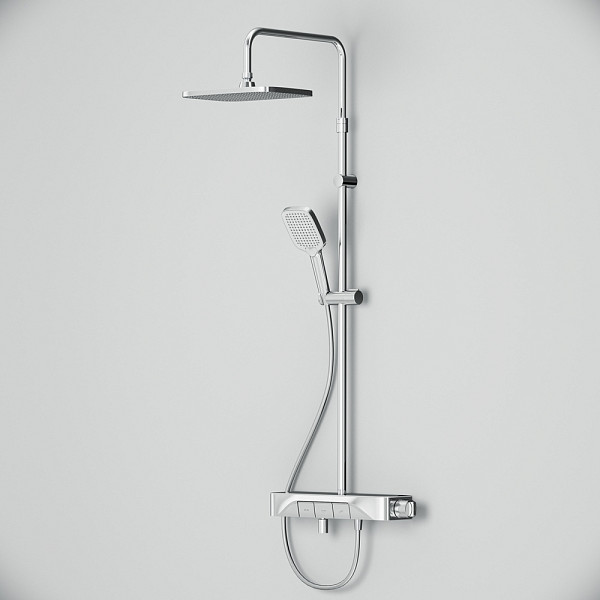 F078F300 Func, душ.сис-ма: см-ль-полка д/ванны/душа с ТМС, душ.штанга, верхн. душ квадр., ручн.душ,
