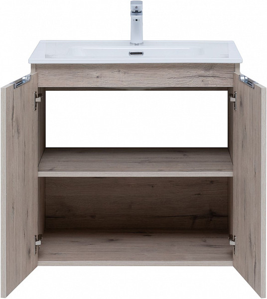 Тумба под раковину Aquanet Алвита New 70 2 дверцы, дуб веллингтон белый 00303906