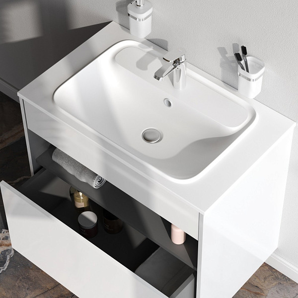 M8FFUX0801WG Func, База с нишей, 1 ящик (pull-out), 80 см, цвет белый глянец