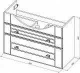 Тумба под раковину Aquanet Рондо 85 белый глянец 00304289