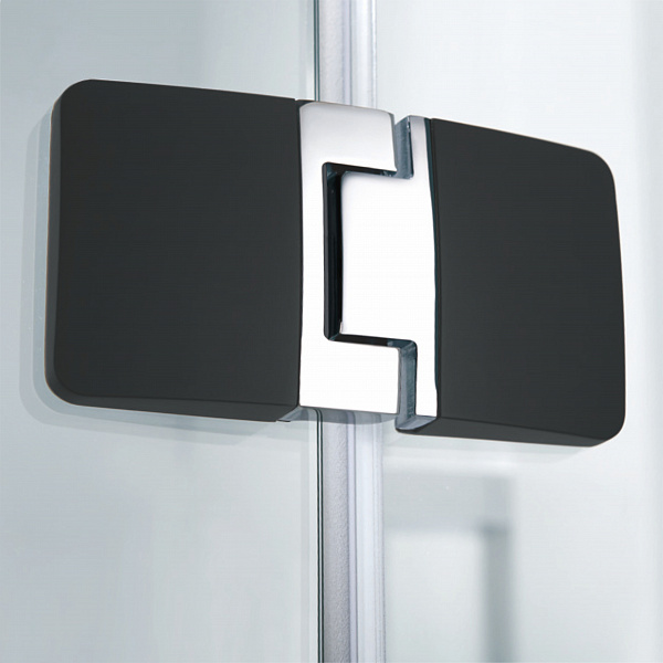 Душевое ограждение "KOLLER POOL" NEON N90KСB 900x900x1950 прозрачное Transparent  8мм CALC FREE хром/чёрный