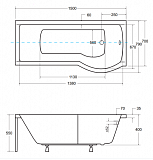 Акриловая ванна Besco Integra 150x75 WAI-150-PP3 Правая