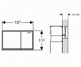 Клавиша смыва Geberit Omega 60 115.081.GH.1 нержавеющая сталь