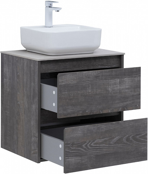 Тумба под раковину Aquanet Nova Lite 60 дуб серый (2 ящика) 00287889