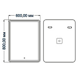Зеркало AZARIO Aldo 600х800 влагостойкое с подсветкой (CS00071903)