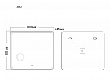 Зеркало LEO (900*800*45) LED с сенсорным выкл.,гравировкой,подогревом и увеличительным стеклом