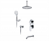 Встраиваемый комплект для ванны с верхней душевой насадкой, лейкой и изливом Wasserkraft А175868