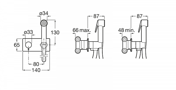 Гигиенический душ Roca Be-Fresh встраиваемый 5B9361C00