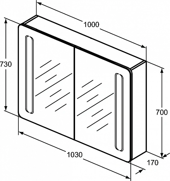 Зеркальный шкафчик Ideal Standard Mirror&Light T3389AL