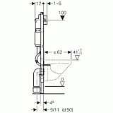 Система инсталляции для унитазов Geberit Duofix Delta Plattenbau 458.122.21.1 4 в 1 с кнопкой смыва