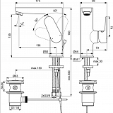 Смеситель Ideal Standard Cerafine O BC497AA для раковины с донным клапаном