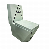 EY-9013 Унитаз -моноблок, с сиденьем термопласт с микролифтом черный/белый