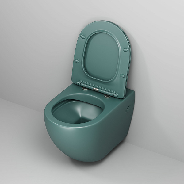 Унитаз GR-4411OLMS Color (550*365*395) ЗЕЛЕНЫЙ МАТОВЫЙ подвесной БЕЗОБОДКОВЫЙ