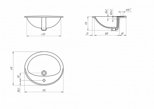 Раковина Cersanit Calla 54 см S-UM-Cl/1-w