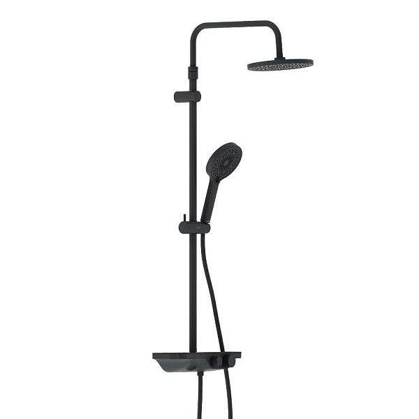 947730300 Apollo душевая система с ванно-душевым смесителем-полкой, черный
