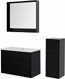 Тумба под раковину Aquanet Милан 100 черный глянец 00269299