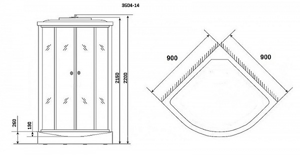 Душевая кабина Niagara Eco NG-3504-14 BLACK