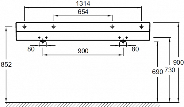 Двойная подвесная раковина-столешница Jacob Delafon Terrace 150х49 см EXA112-00