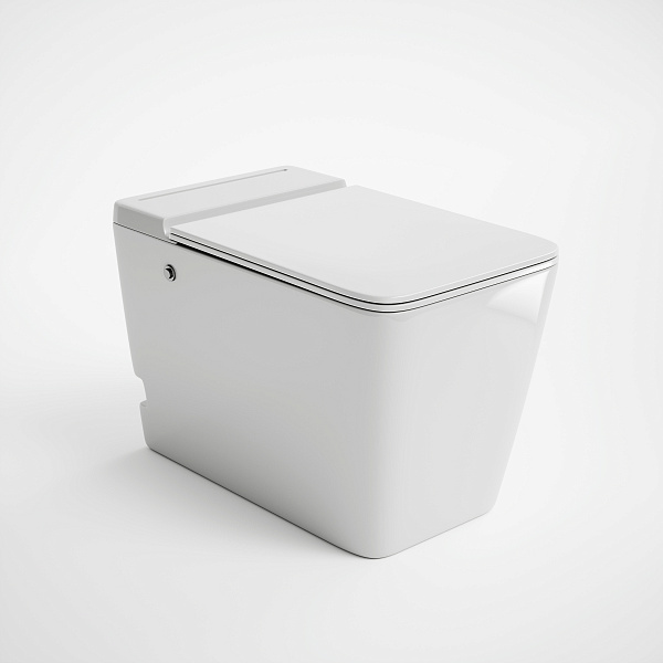 Унитаз GR-PR-5501 impuls (590*360*440) БЕЛЫЙ напольный с тонкой крышкой, 1 место