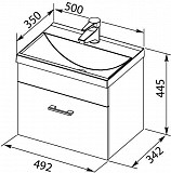 Тумба с раковиной Aquanet Нота 50 белый 00287705