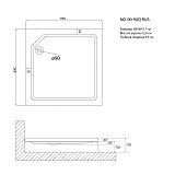 Душ. поддон NG-90-90Q RUS (90*90*17) квадрат, для 6601, 6801, 6603, 6803, 6608, 6808, 6613, 6813