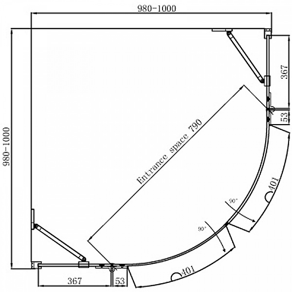 Душевое ограждение Ambassador Diamond 12011102