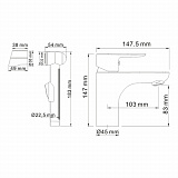 Смеситель для раковины с гигиенической лейкой Wasserkraft Leine 3508