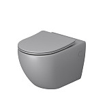 Унитаз GR-4411GLMS Color (550*365*395) СВЕТЛО-СЕРЫЙ МАТОВЫЙ подвесной БЕЗОБОДКОВЫЙ