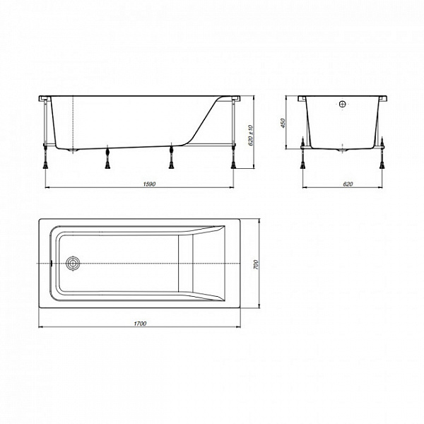 Акриловая ванна Roca Easy 170x75 ZRU9302899