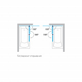 Шторка для ванны "KOLLER POOL" двухэлементная Waterfall Line QP 97 Right 1150x1400 не прозрачная Grape 6мм хром