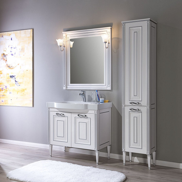 Тумба под раковину Aquanet Паола 120 белый/серебро 00181763