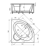 Акриловая ванна Aquatek  Калипсо 146x146 KAL146-0000045