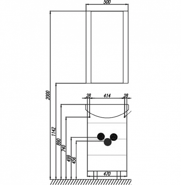 Тумба под раковину Акватон Ария 47 см 1A140201AA010