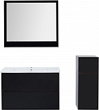 Тумба под раковину Aquanet Милан 100 черный глянец 00269299