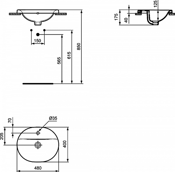 Рукомойник Ideal Standard Connect 48 см E503801
