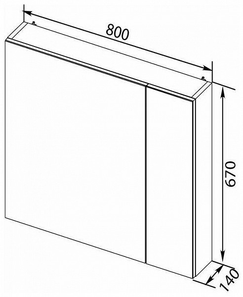 Зеркало-шкаф Aquanet Порто 80 белый 00195728