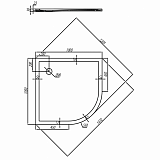 Душевой поддон Aquaton Калифорния 100х100 в четверть круга белый 1A715436CA010