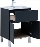 Тумба под раковину Aquanet Алвита New 60 1 ящик, 2 дверцы, антрацит 00277547