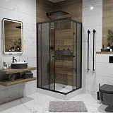 Душ. уголок NG-018-14QT (1000х800х1950) низкий поддон(13см) стекло ТОНИРОВАННОЕ, 2 места