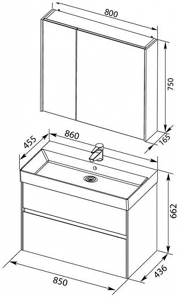 Мебель для ванной Aquanet Бруклин 85 белый 00207801