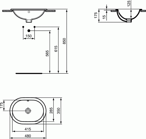 Раковина Ideal Standard Connect 50 см E5045MA
