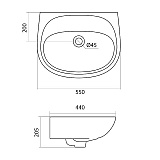Полукруглая раковина Santek Бриз 55 без отверстия под смеситель 1WH110457