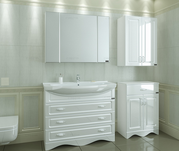 Тумба под раковину Верона 105 3 ящика напольная Санта 700118