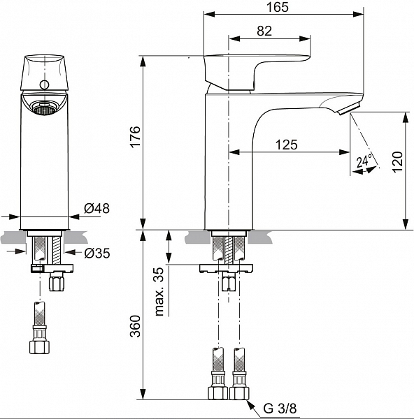 Смеситель Ideal Standard Connect Air A7055AA для раковины