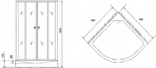 Душевая кабина Grossman GR171 90х90 Classic